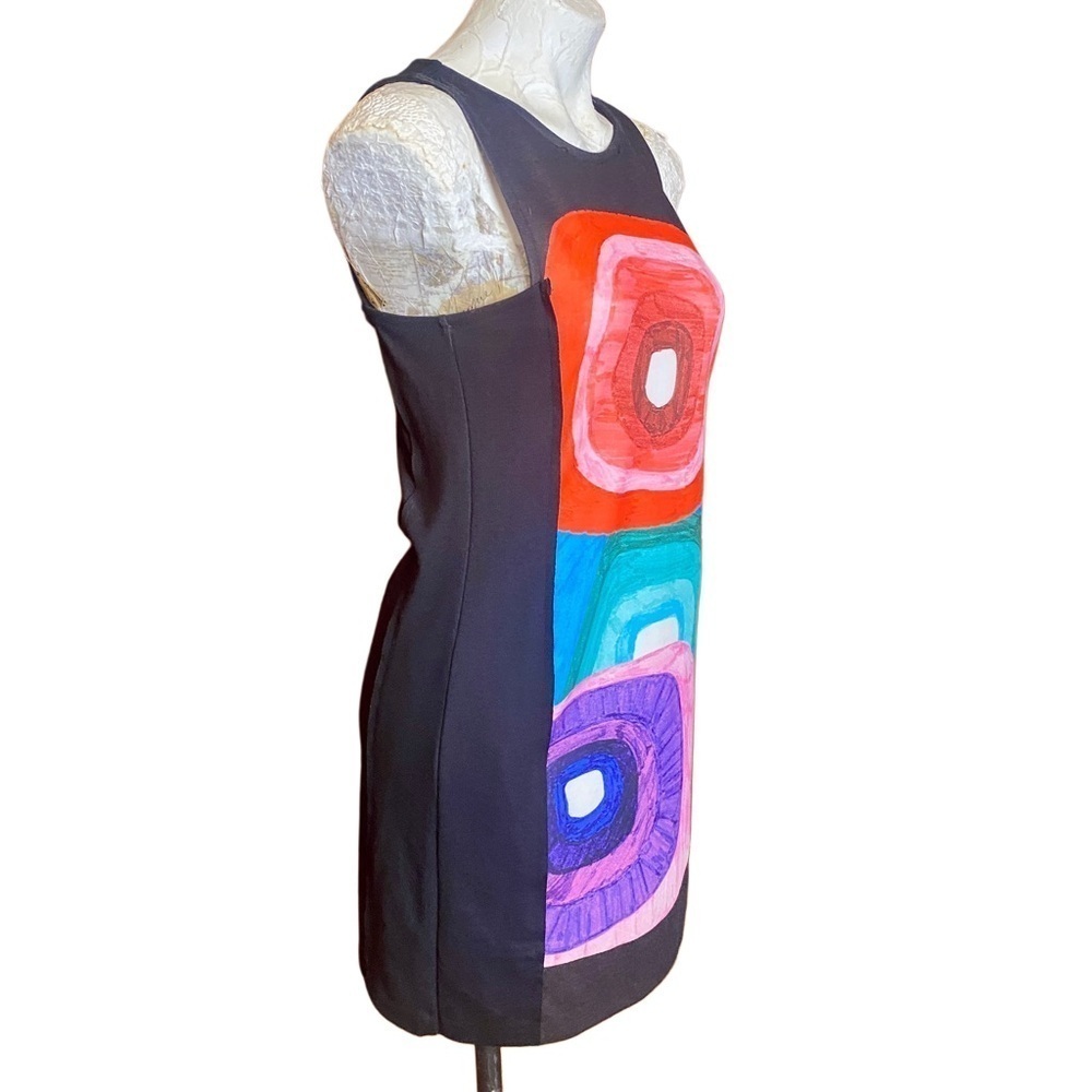 DESIGUAL RHINA A-LINE colorful Mini DRESS WOMEN'S Graphic Knit Sz M - Picture 5 of 10